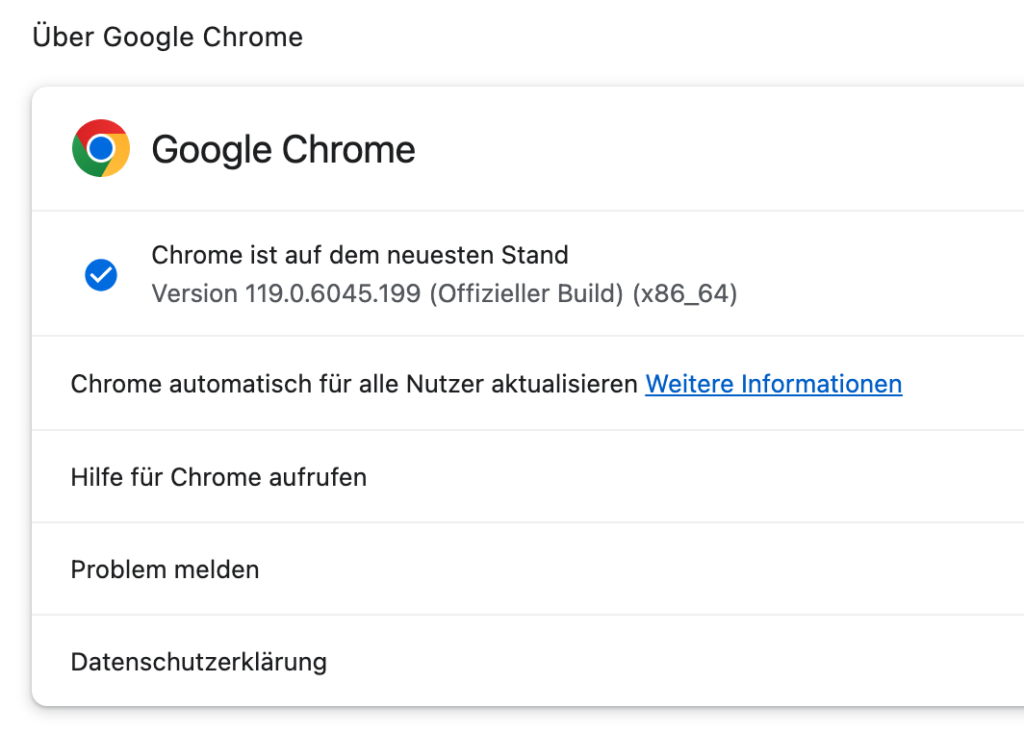 Screenshot Chrome 119.0